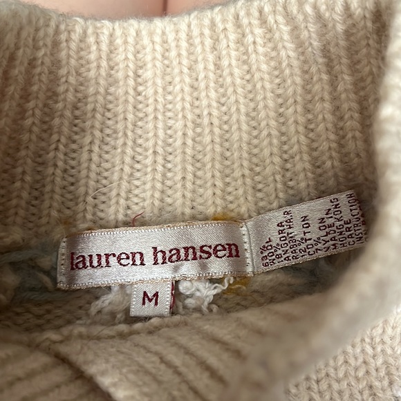 Angora rabbit wool sweater, split turtle neck, size M - Picture 6 of 6